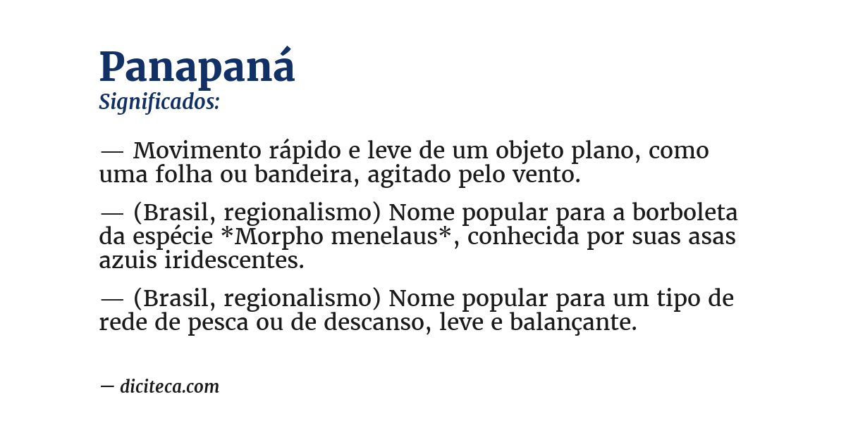 Significado de panapaná