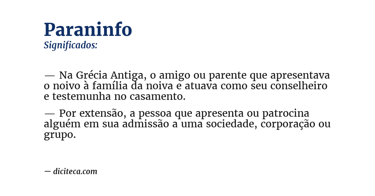 Significado de paraninfo