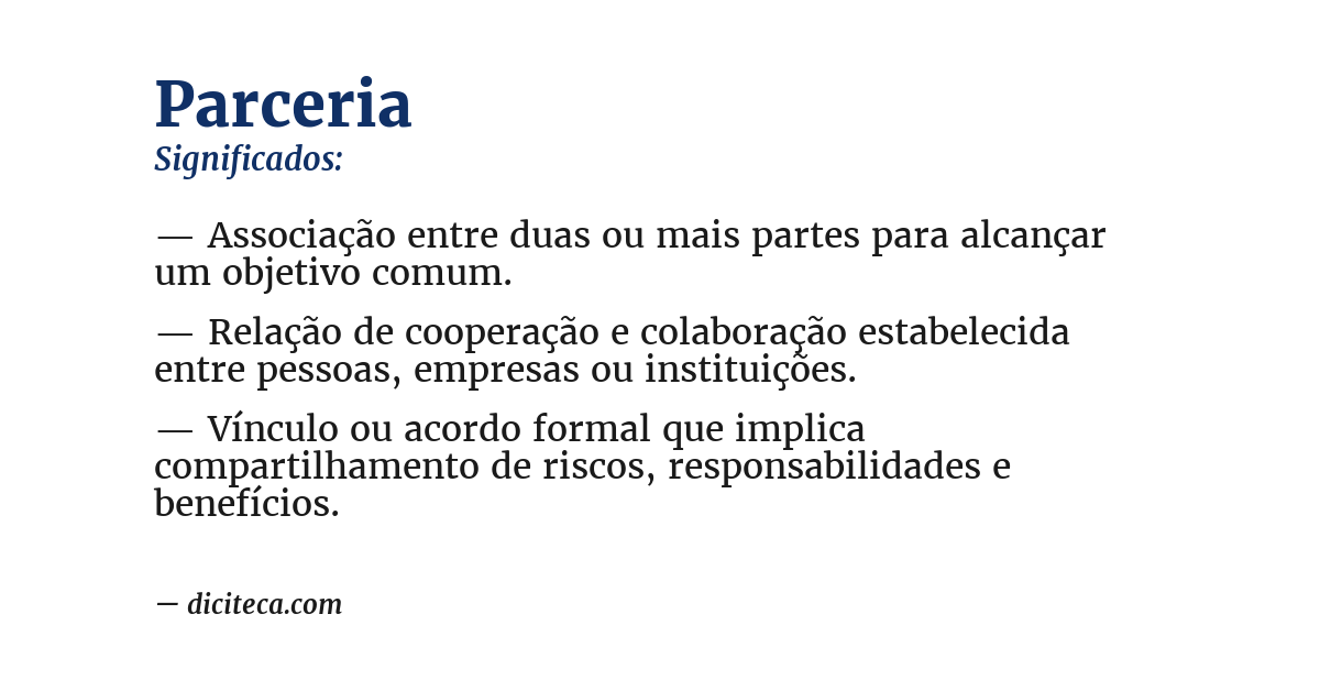 Significado de parceria