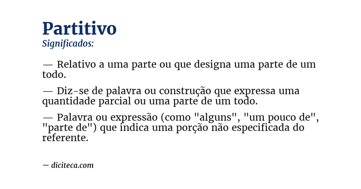 Significado de partitivo