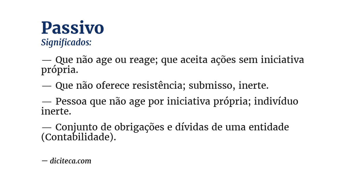 Significado de passivo