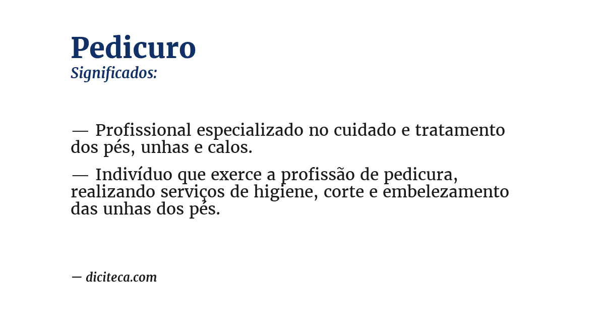 Significado de pedicuro