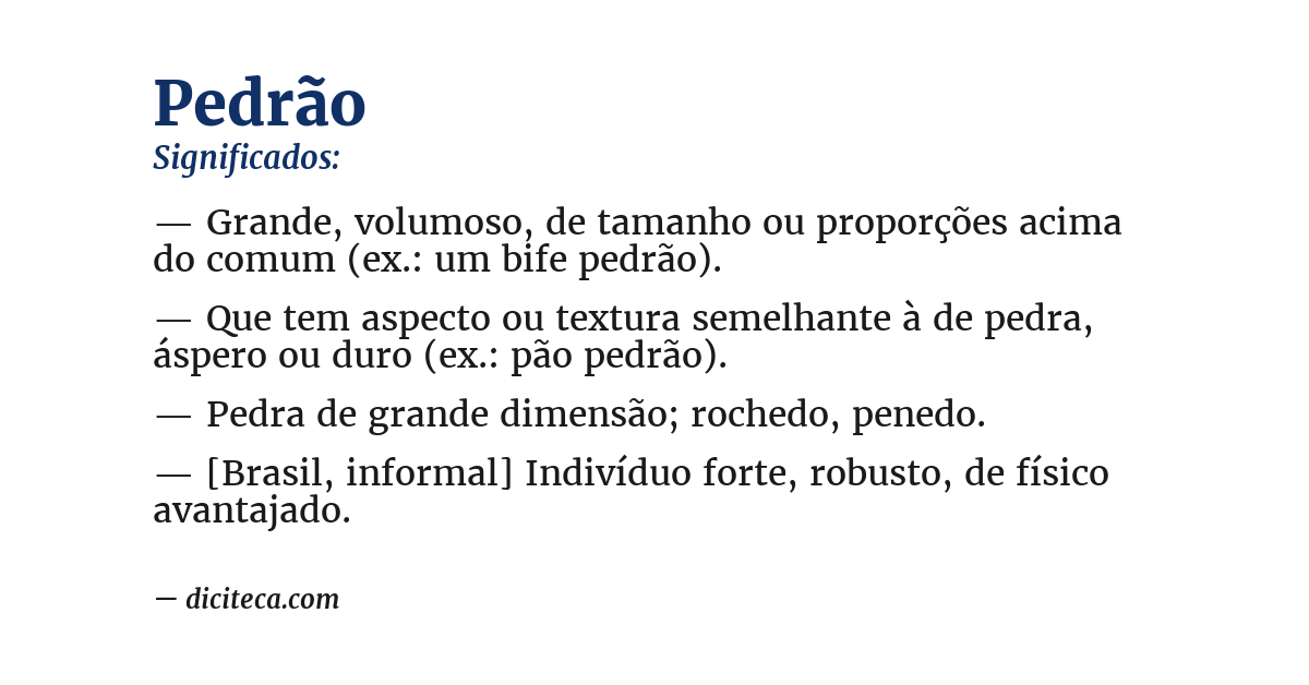 Significado de pedrão