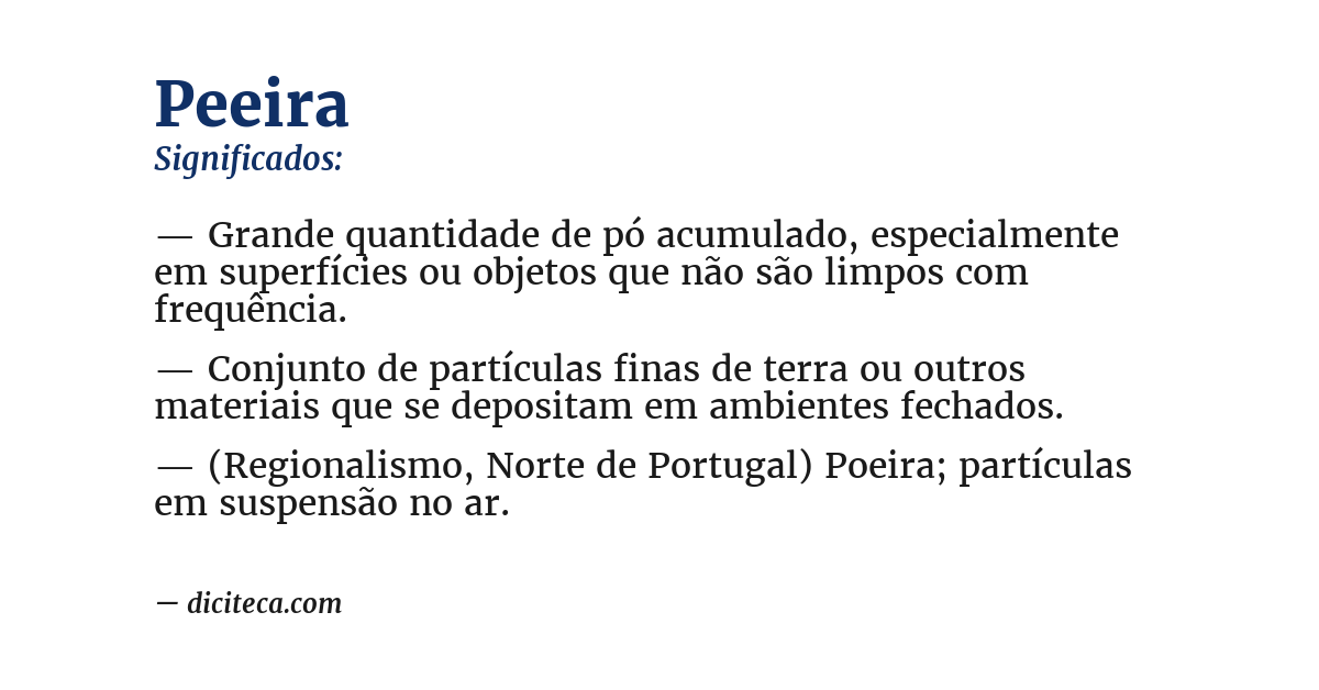 Significado de peeira