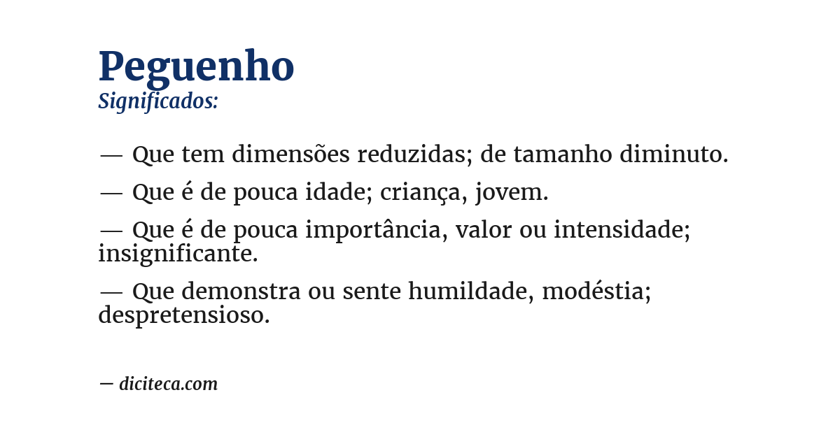 Significado de peguenho