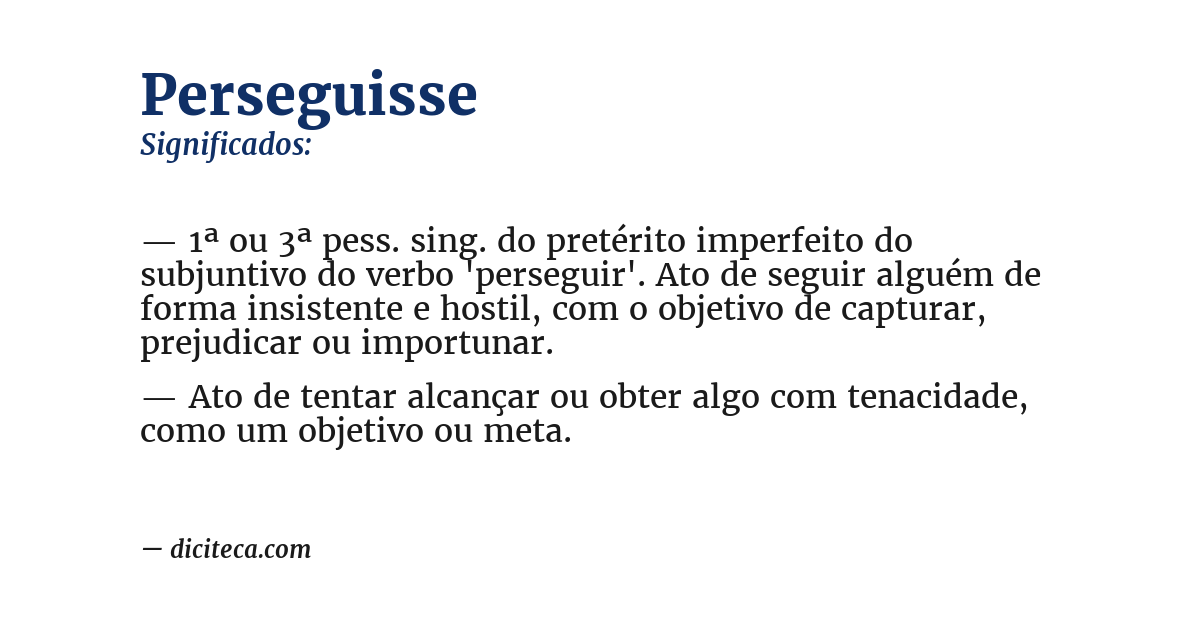 Significado de perseguisse