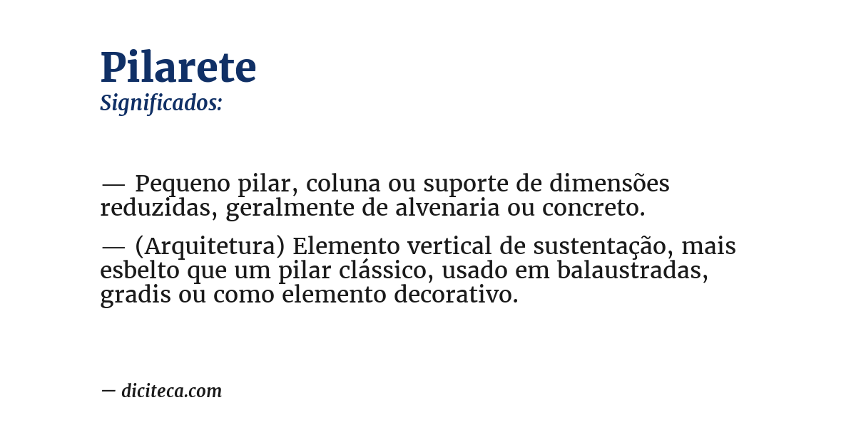 Significado de pilarete