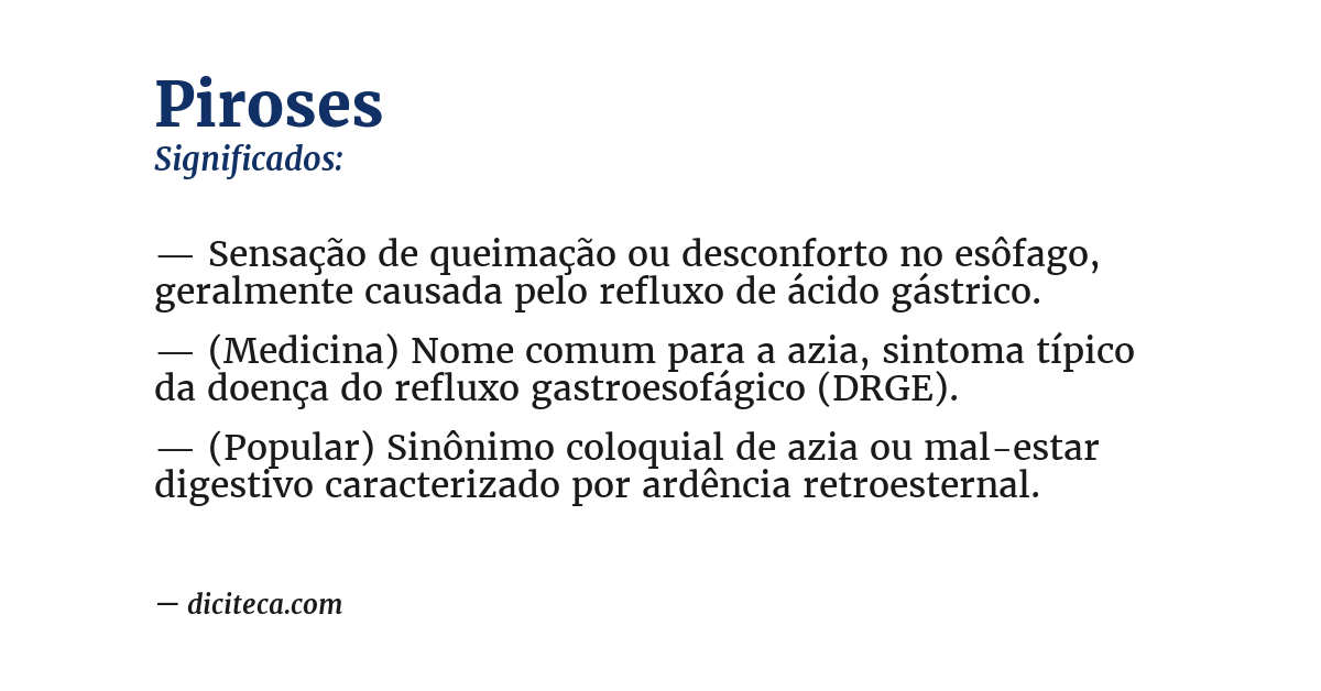 Significado de piroses