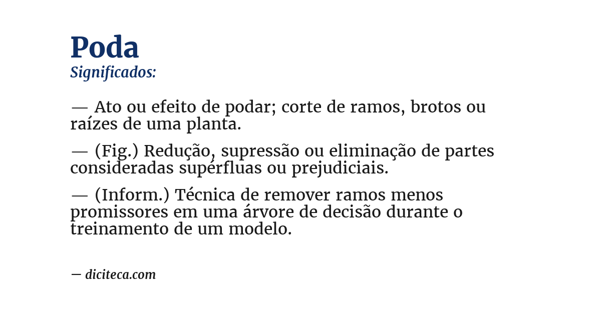 Significado de poda