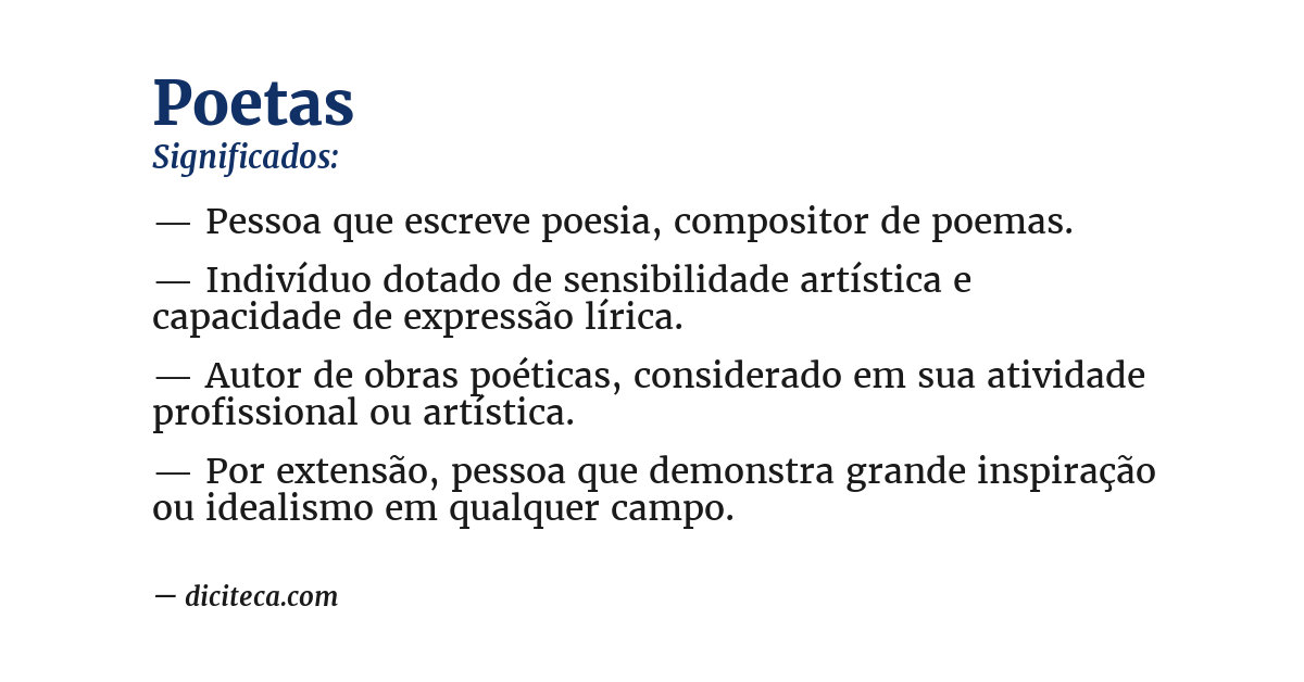 Significado de poetas