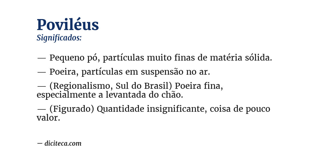 Significado de poviléus