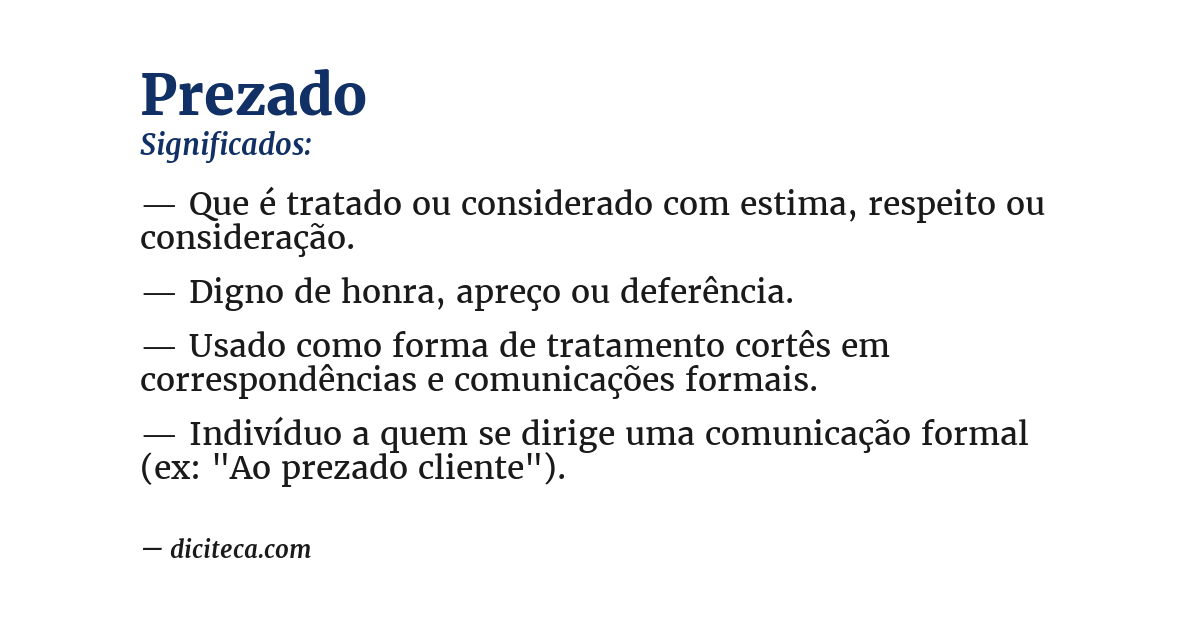 Significado de prezado