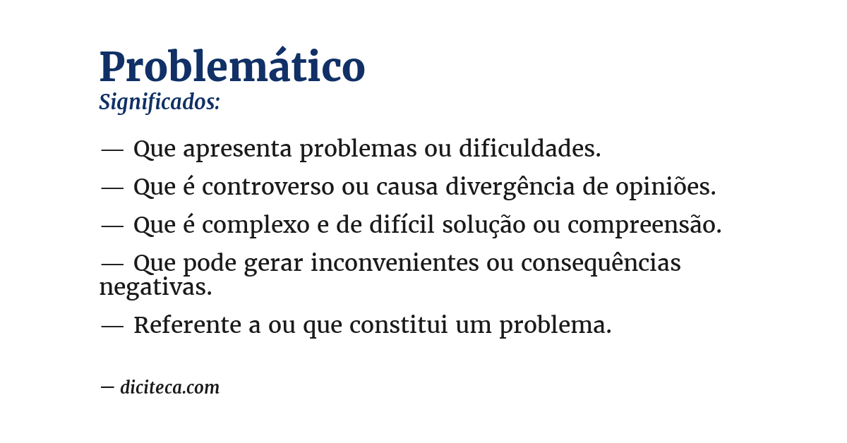 Significado de problemático