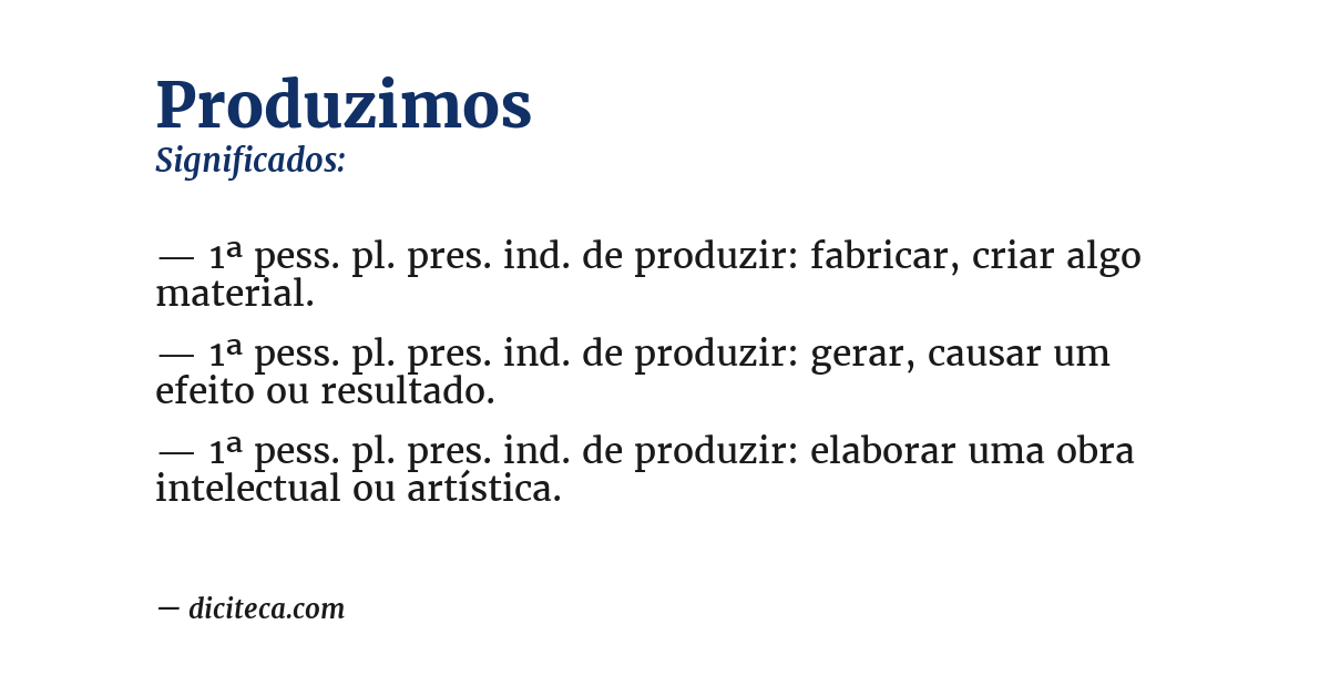 Significado de produzimos