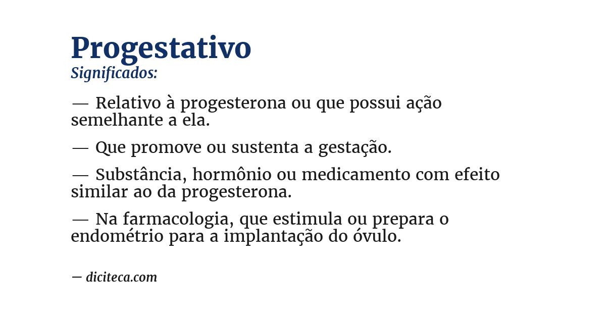 Significado de progestativo