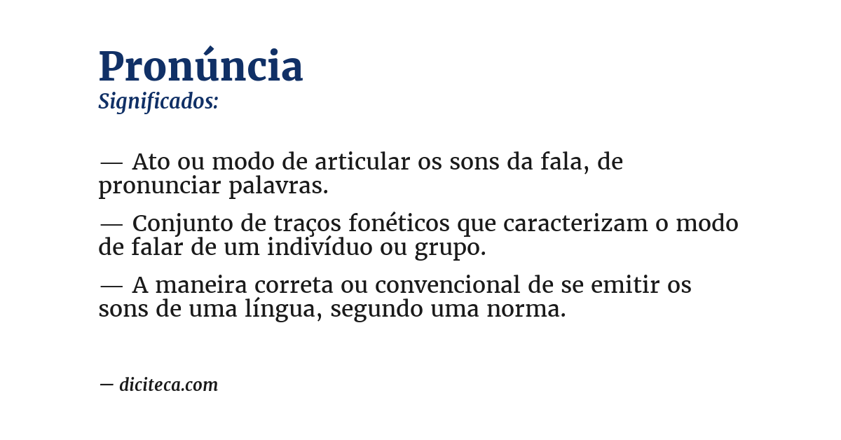 Significado de pronúncia