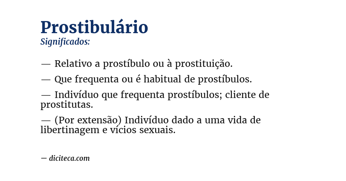 Significado de prostibulário