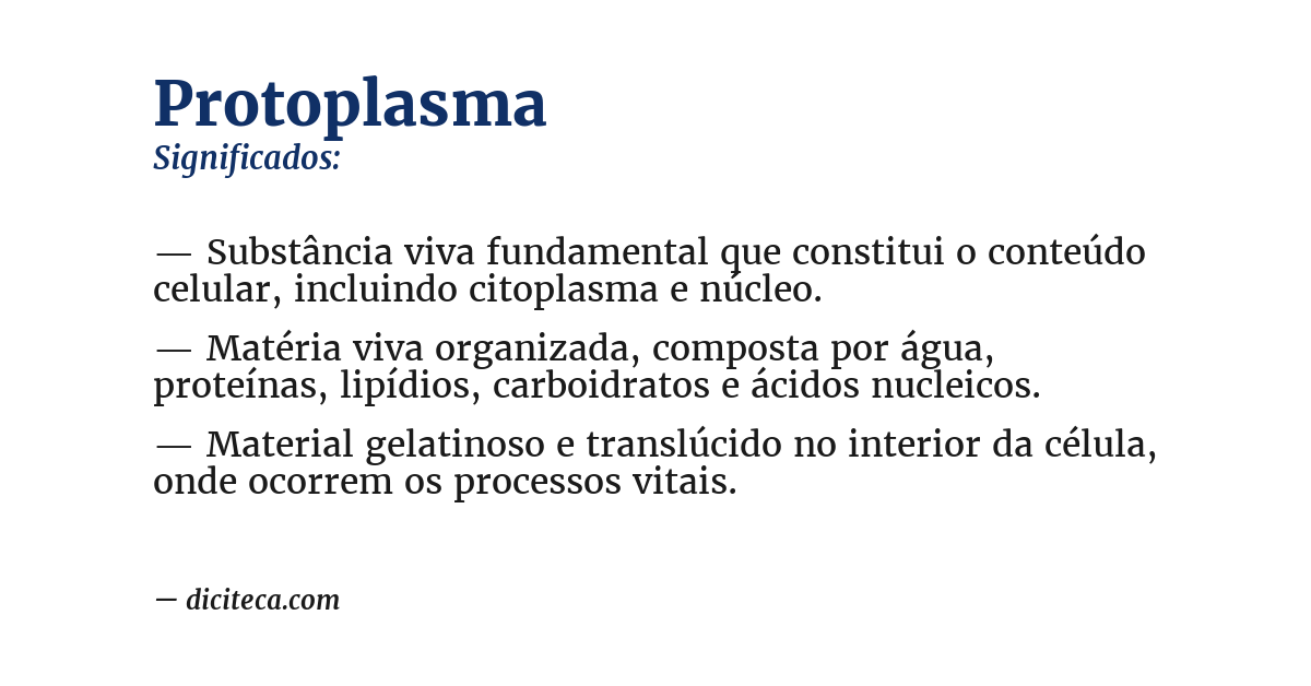 Significado de protoplasma