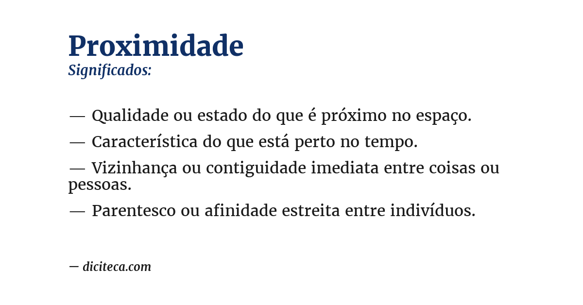 Significado de proximidade