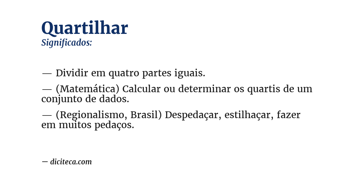 Significado de quartilhar