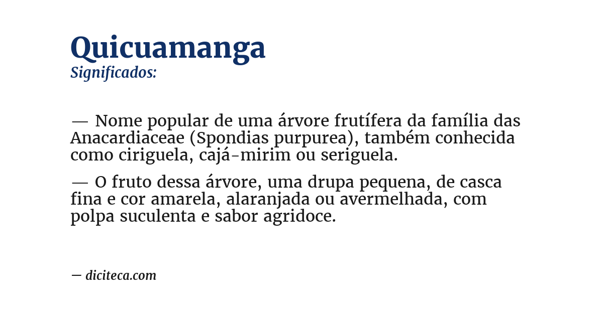 Significado de quicuamanga