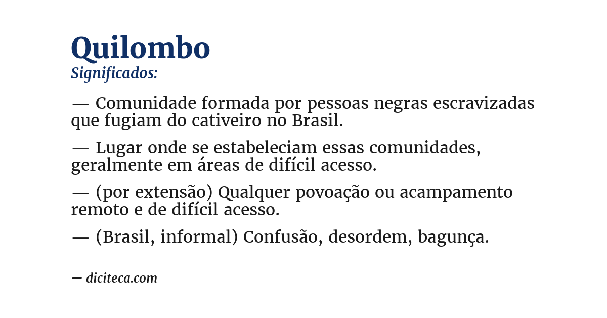 Significado de quilombo