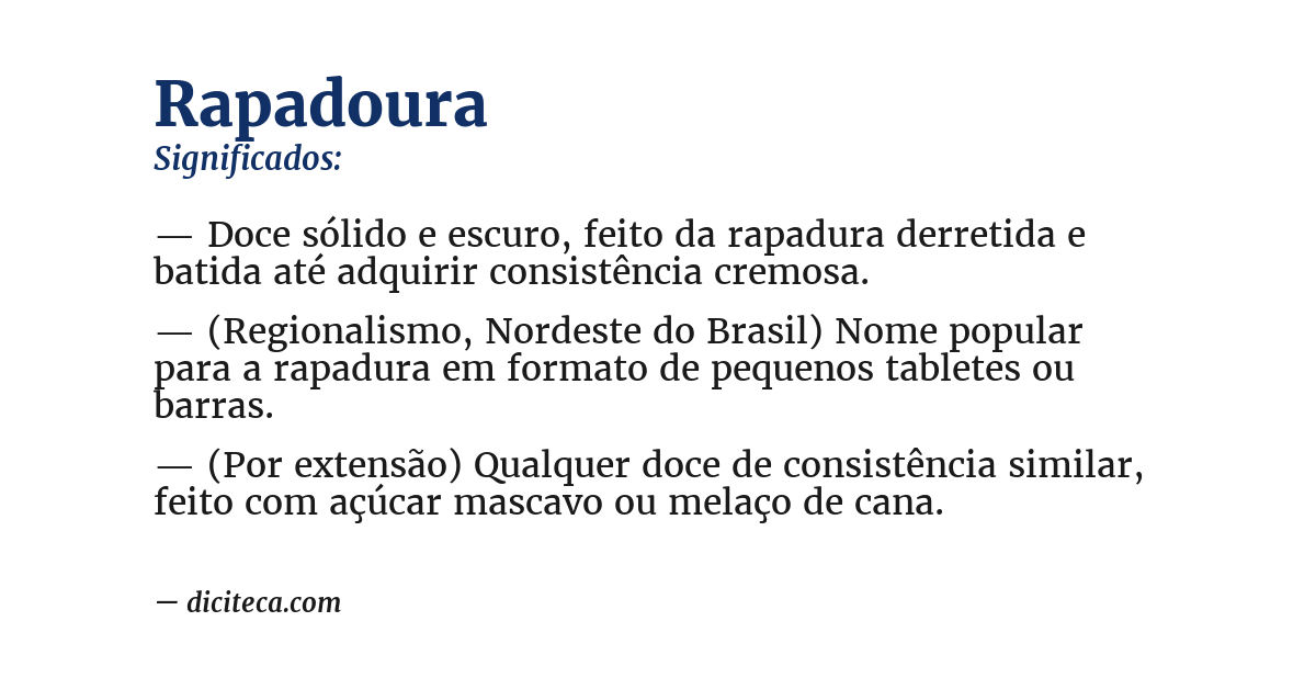 Significado de rapadoura
