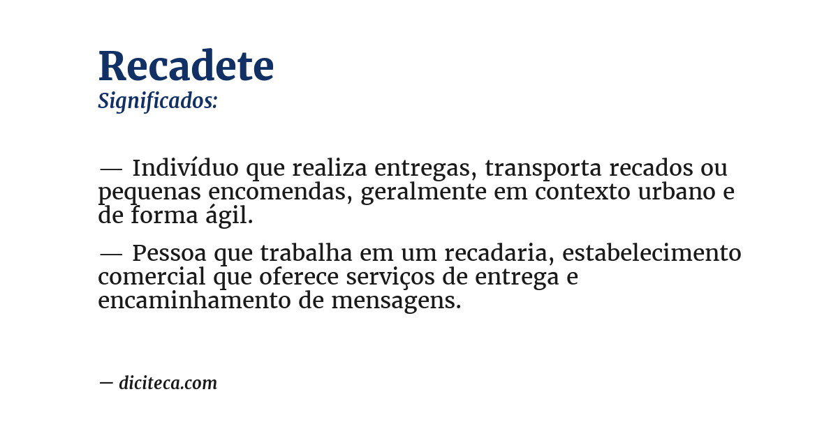 Significado de recadete
