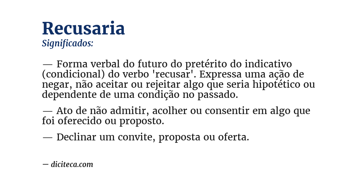 Significado de recusaria