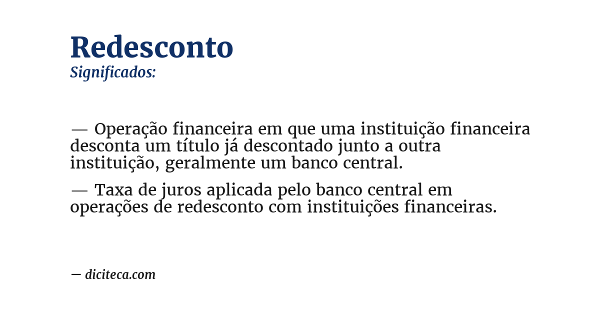 Significado de redesconto