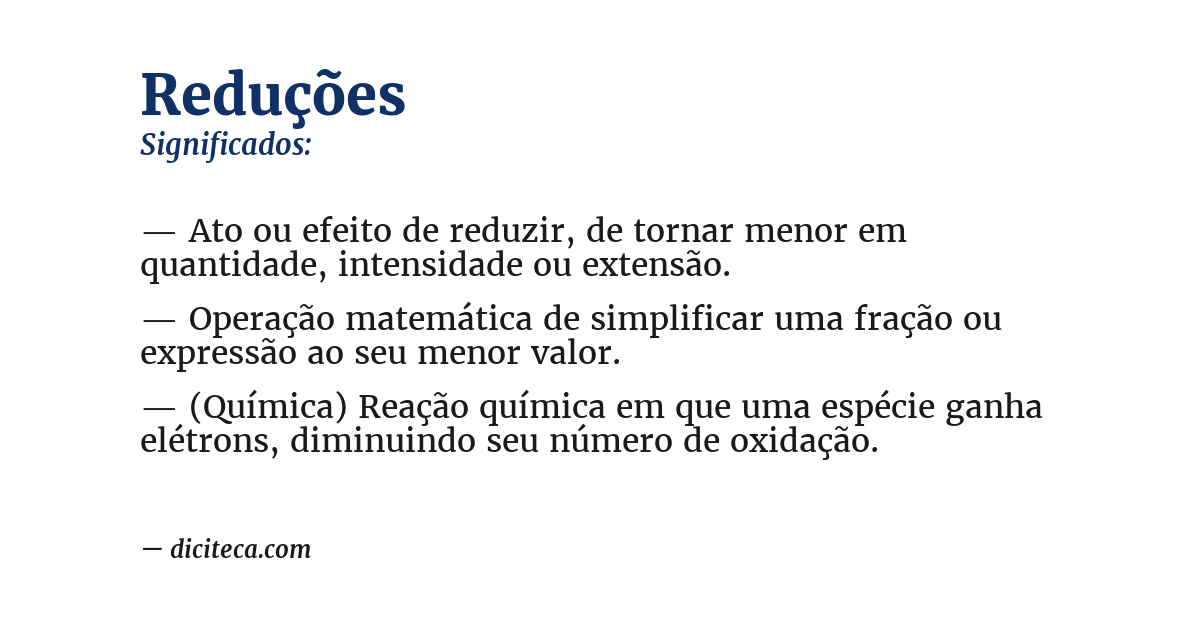 Significado de reduções
