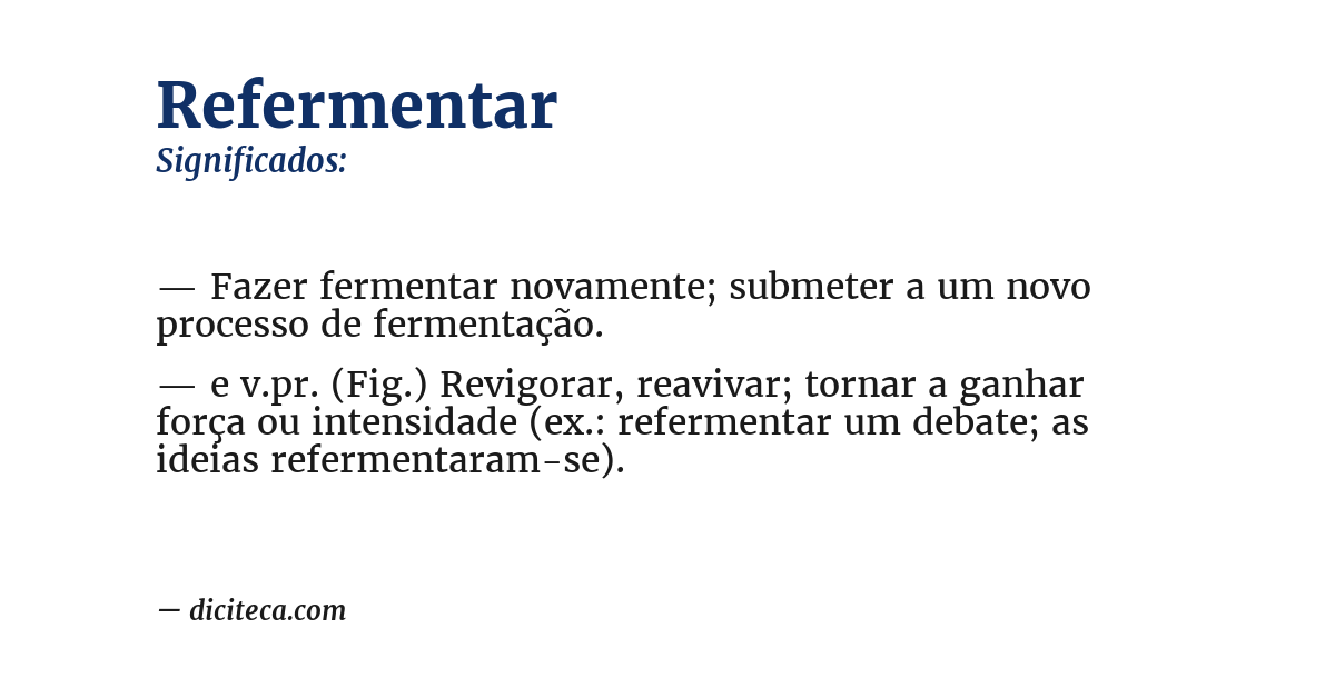 Significado de refermentar