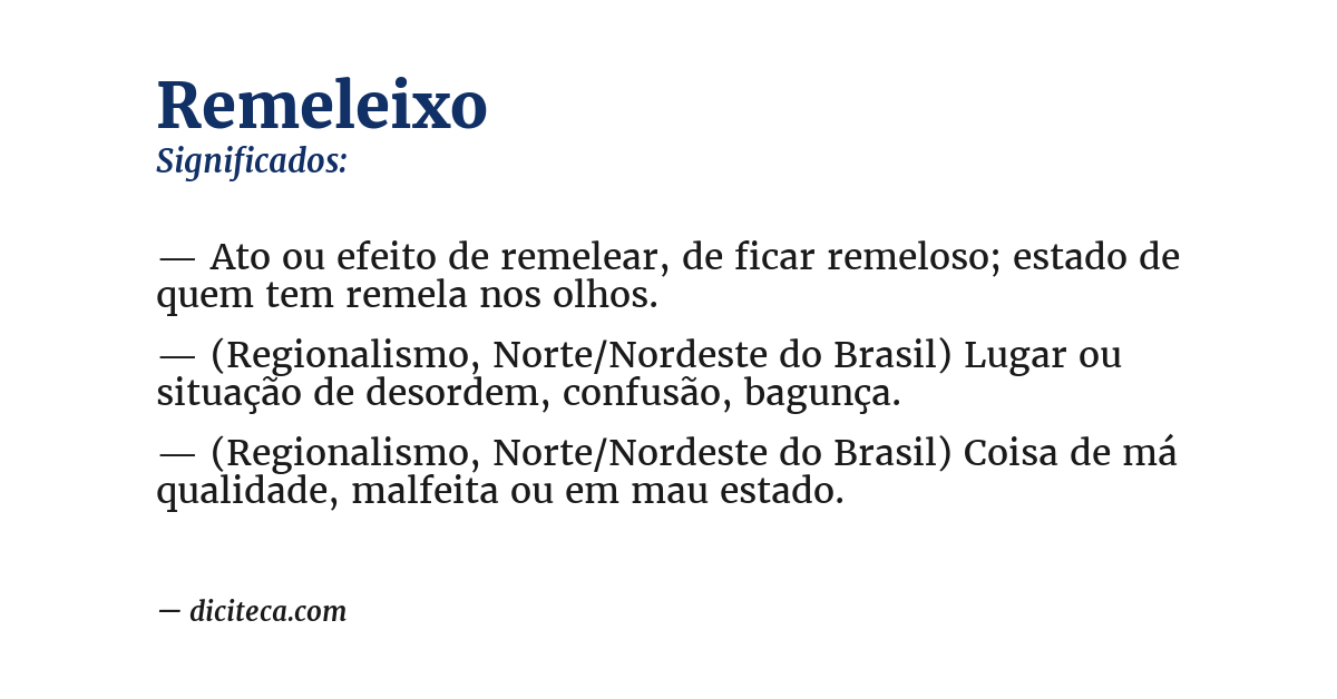 Significado de remeleixo