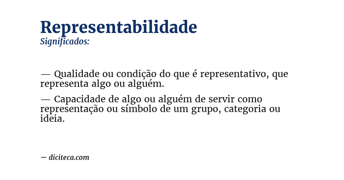 Significado de representabilidade