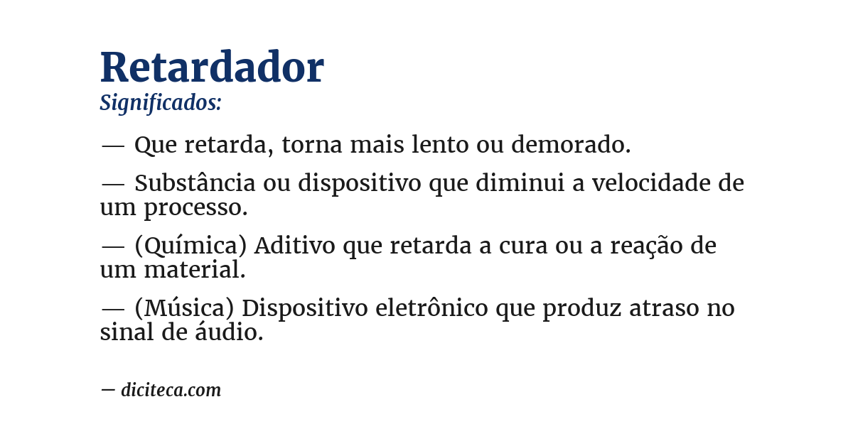 Significado de retardador