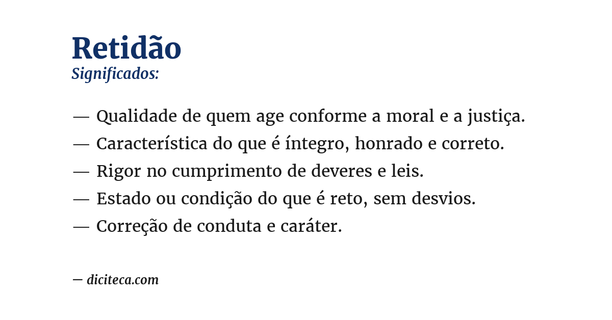 Significado de retidão