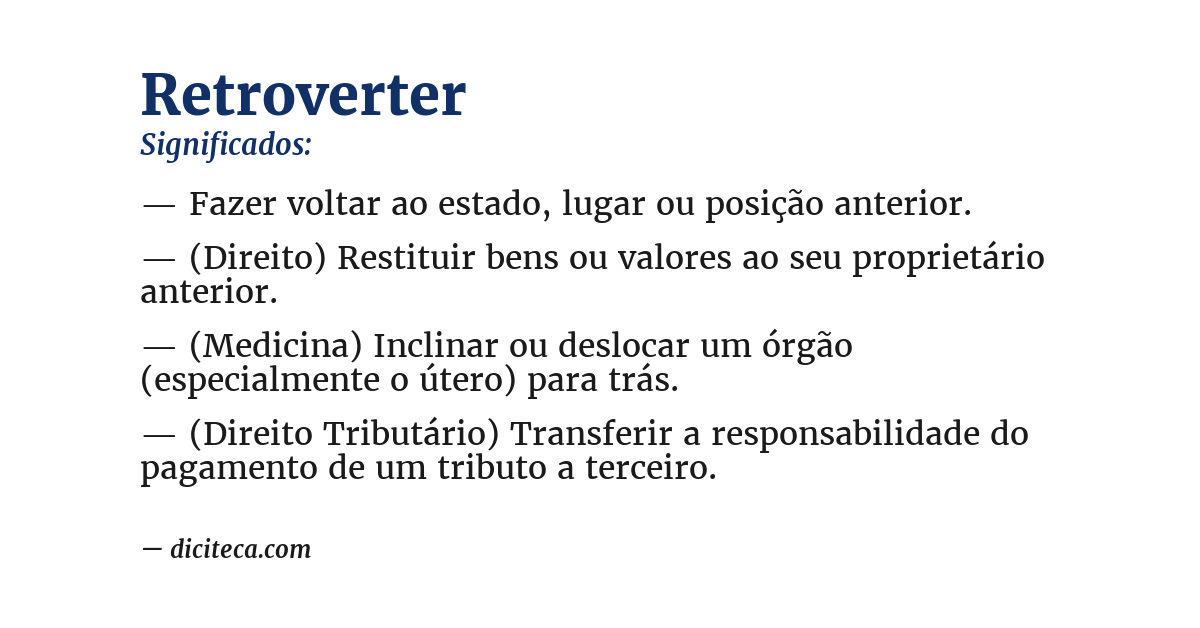 Significado de retroverter