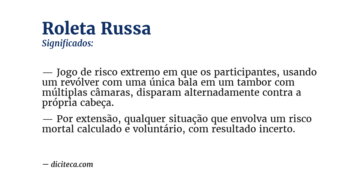 Significado de roleta russa
