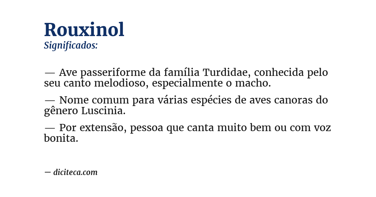 Significado de rouxinol