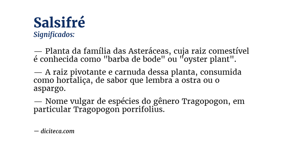 Significado de salsifré