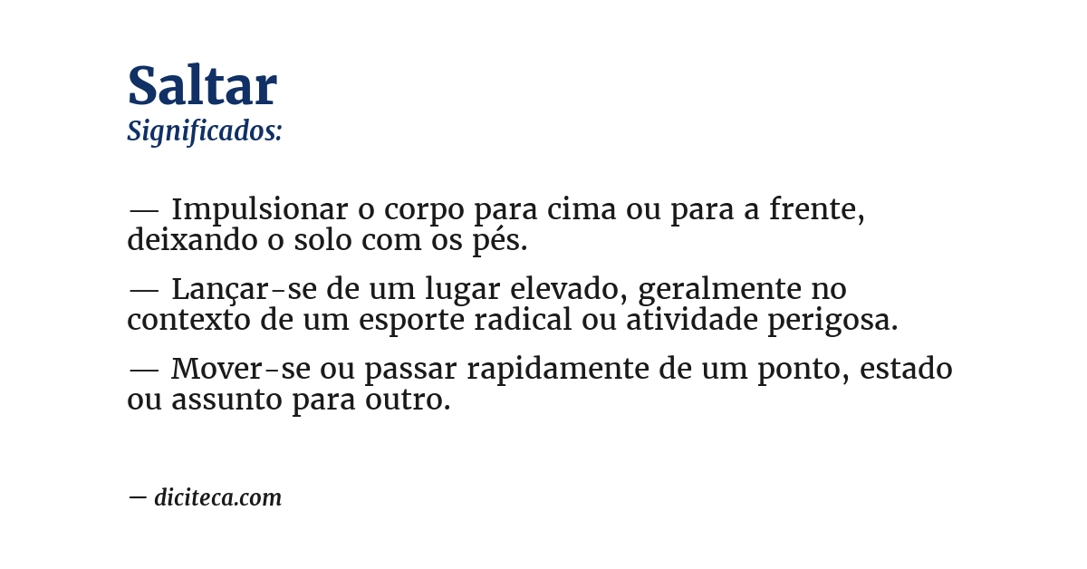 Significado de saltar