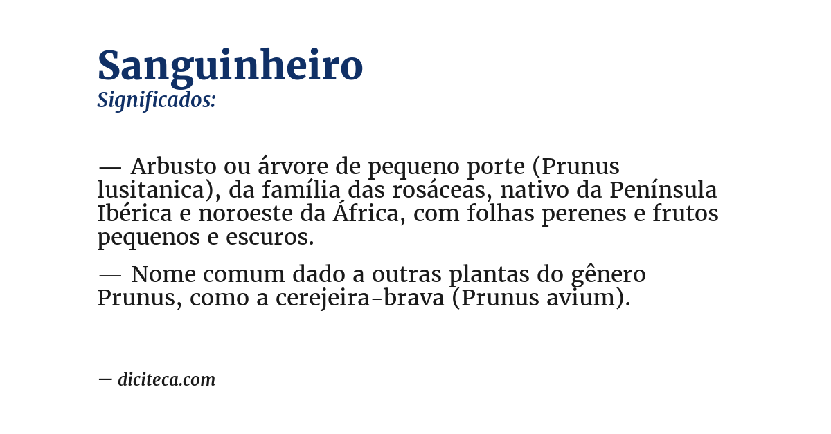 Significado de sanguinheiro