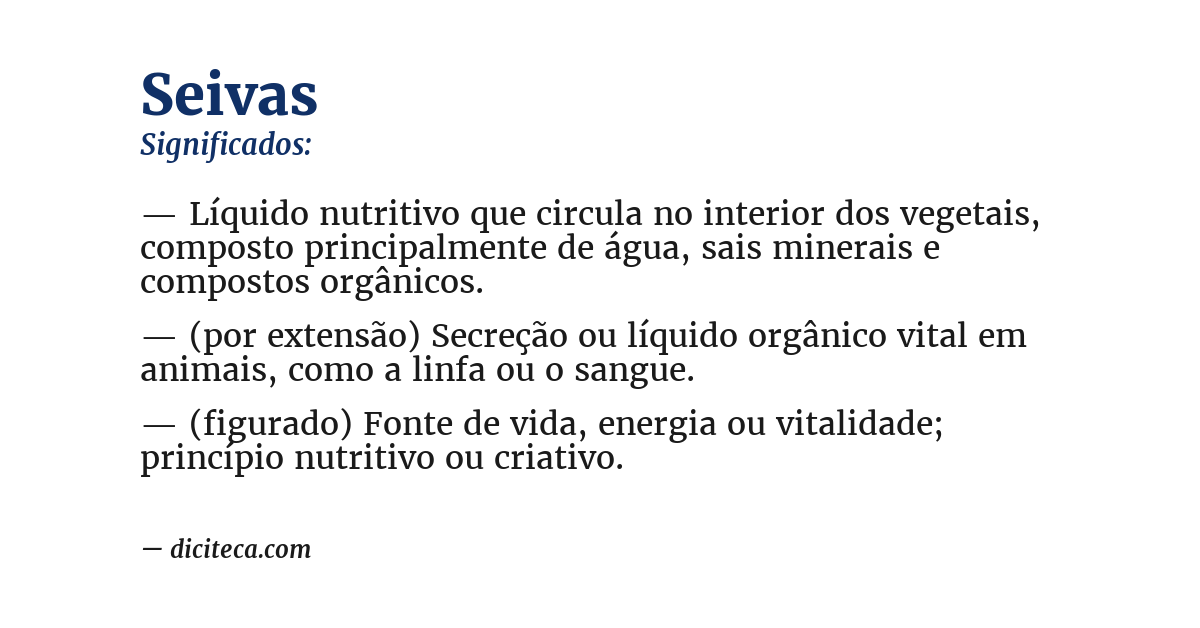 Significado de seivas