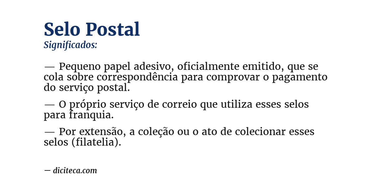 Significado de selo postal