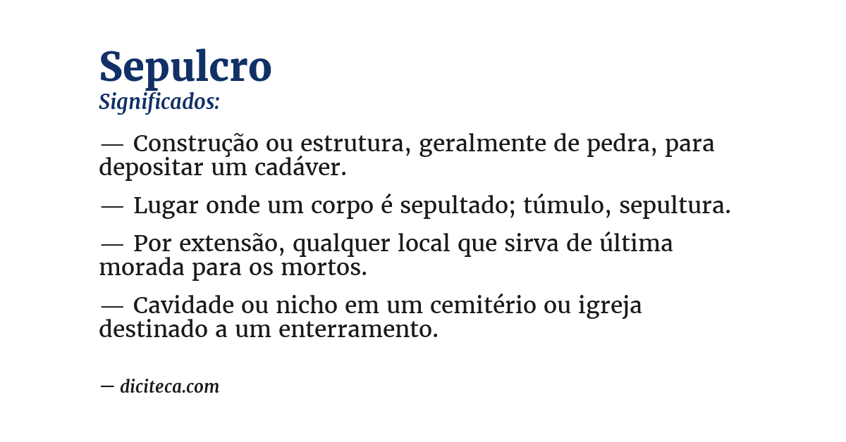 Significado de sepulcro