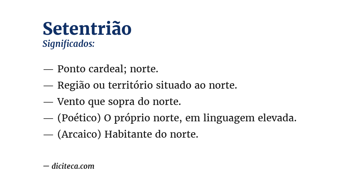 Significado de setentrião