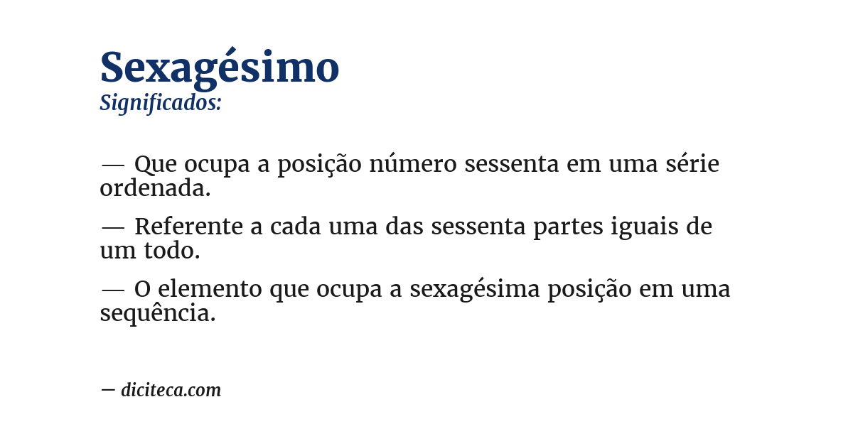 Significado de sexagésimo