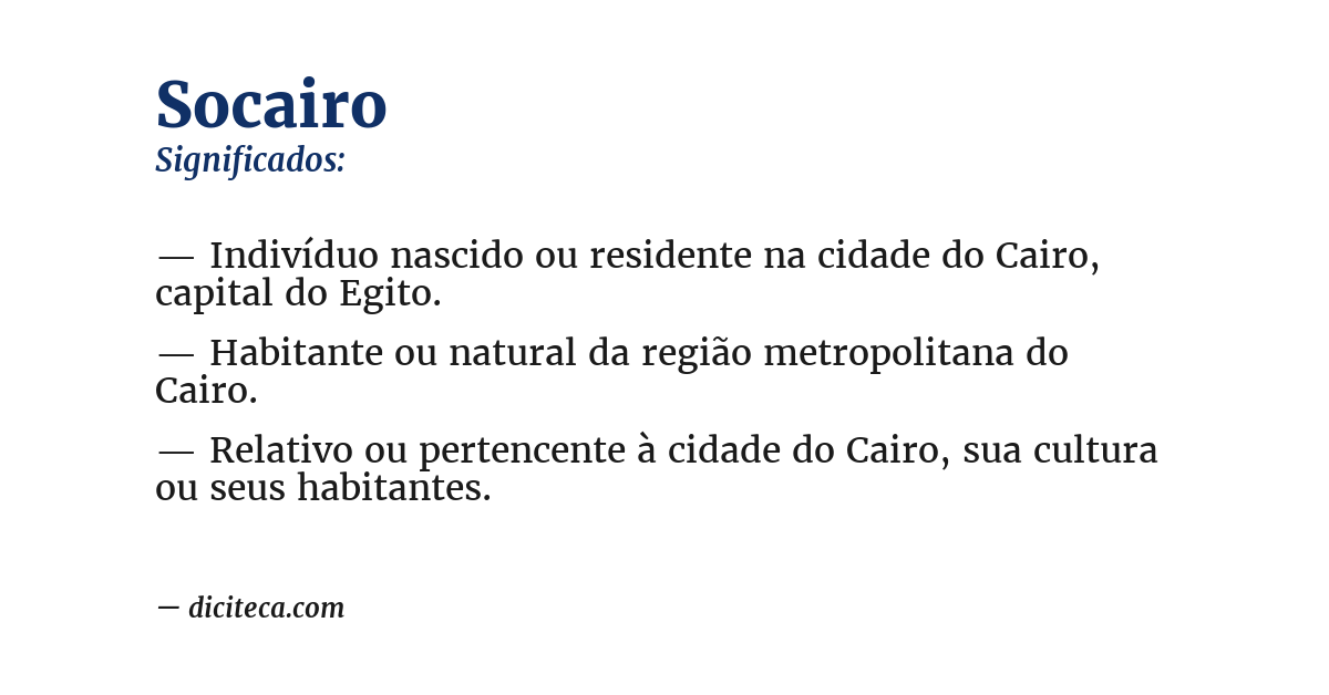 Significado de socairo