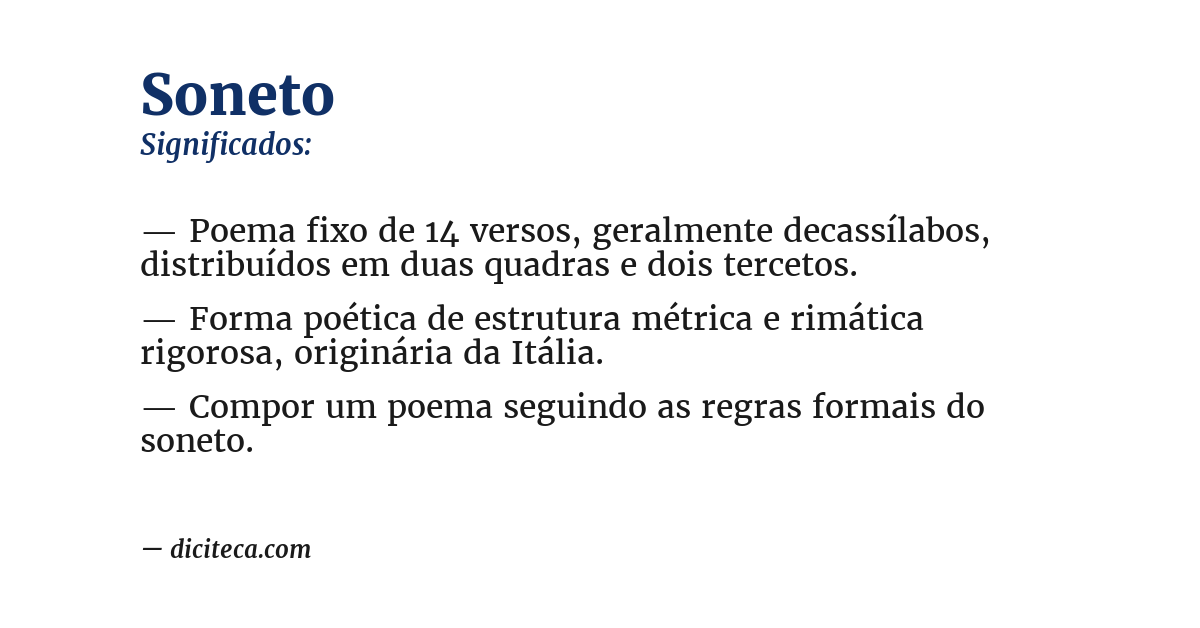 Significado de soneto