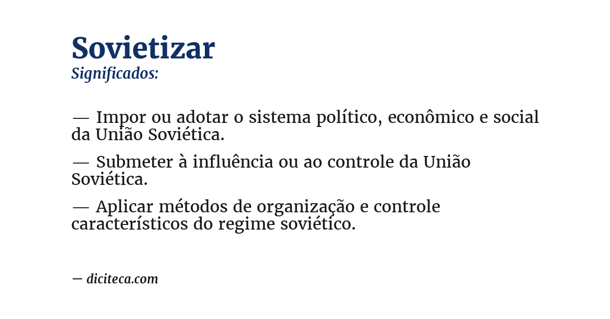 Significado de sovietizar